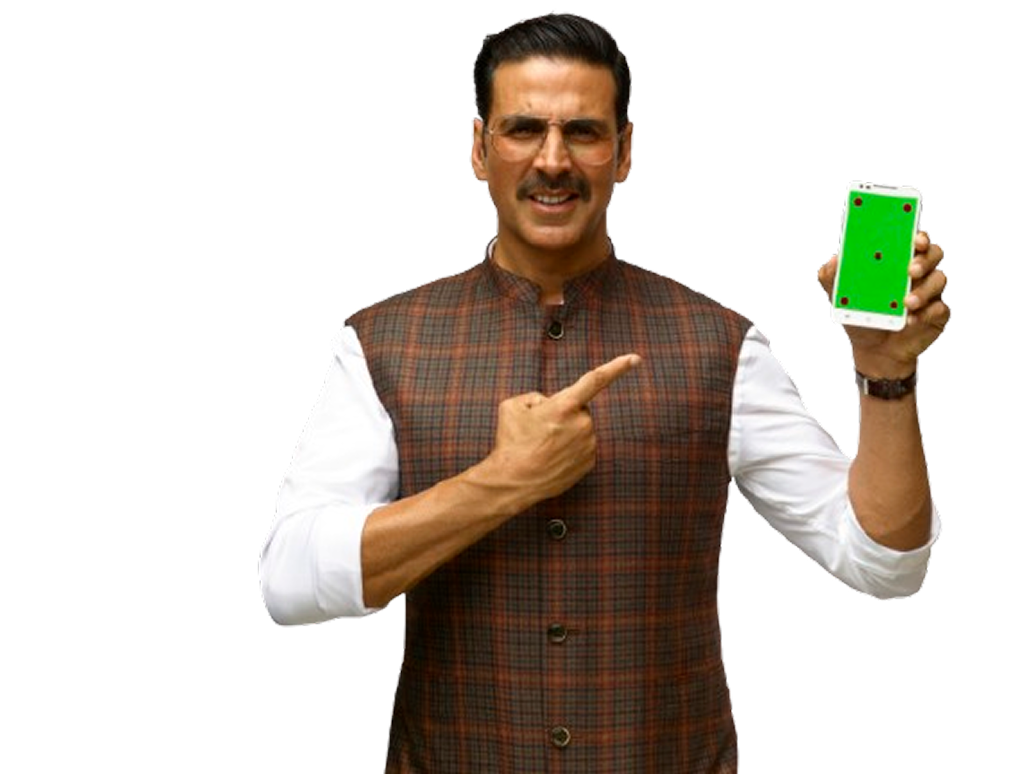 Manappuram representative holding a phone