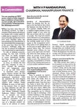 In conversation with V.P. Nandakumar, Chairman, Manappuram Finance