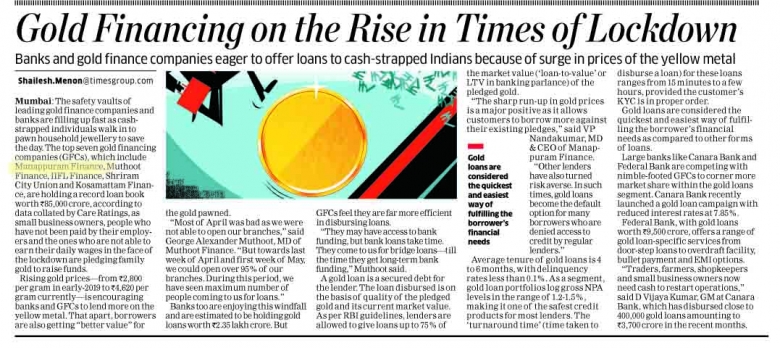 Gold Financing on the rise in times of lockdown Image